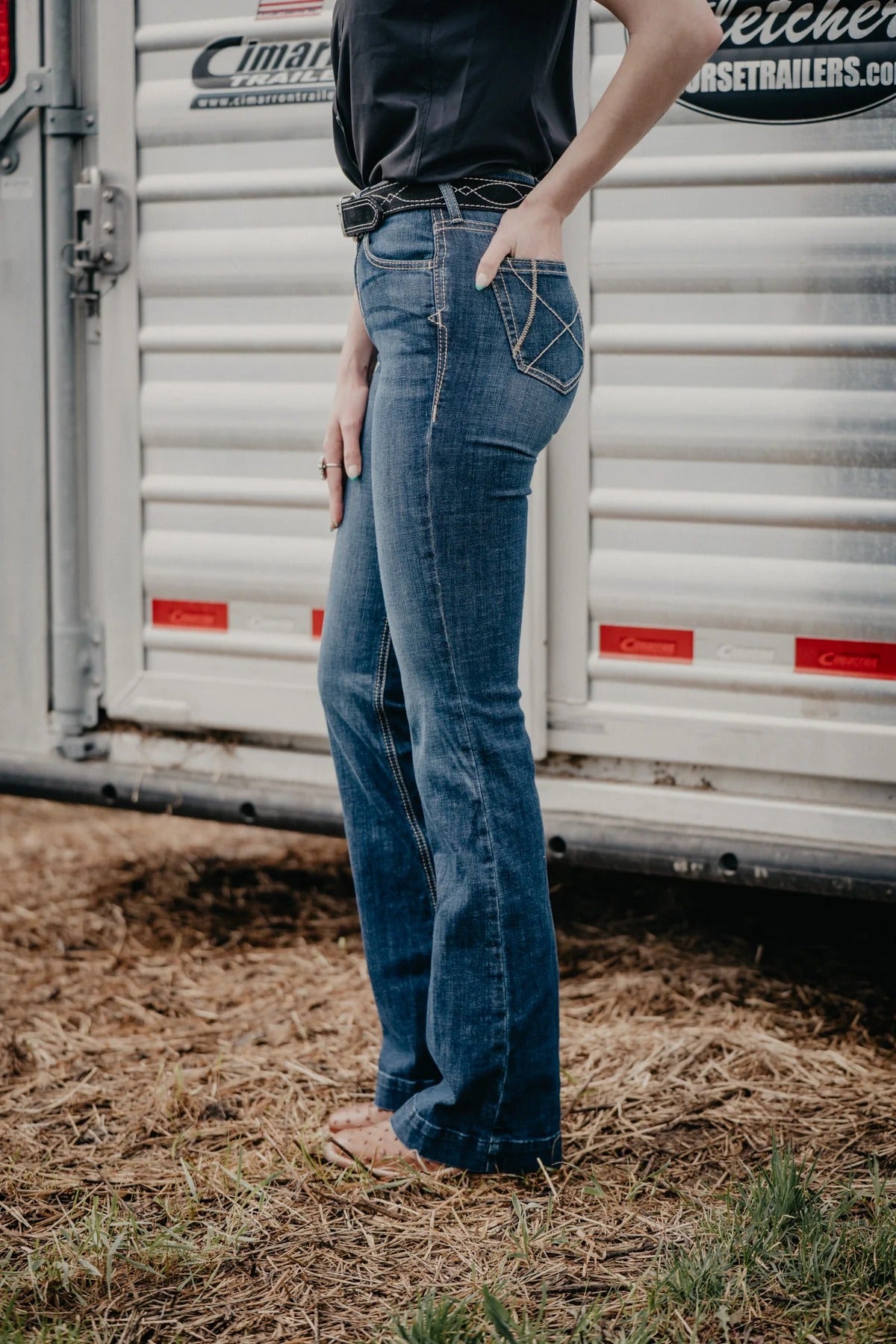 'Ella' High Rise rodeochic Trouser Jean