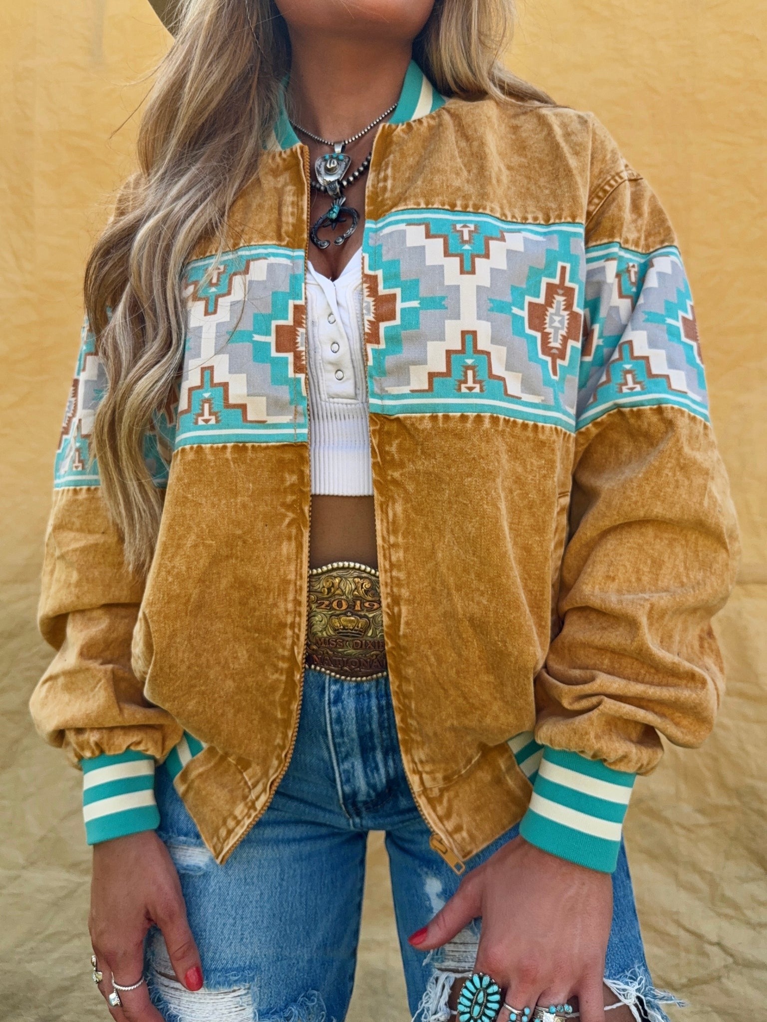 Cowgirls Tan Bomber Jacket