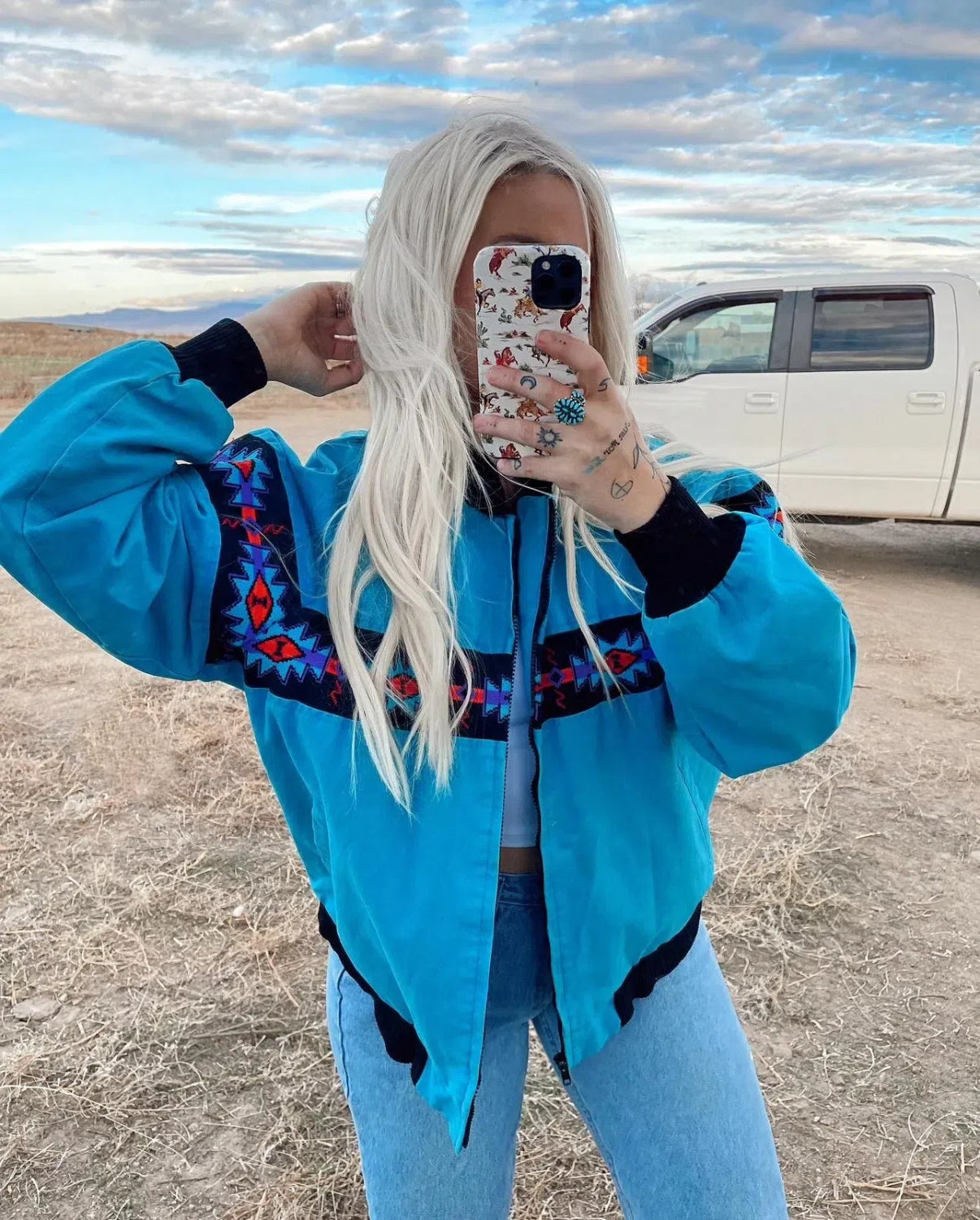 90’s Turquoise Texas Jacket