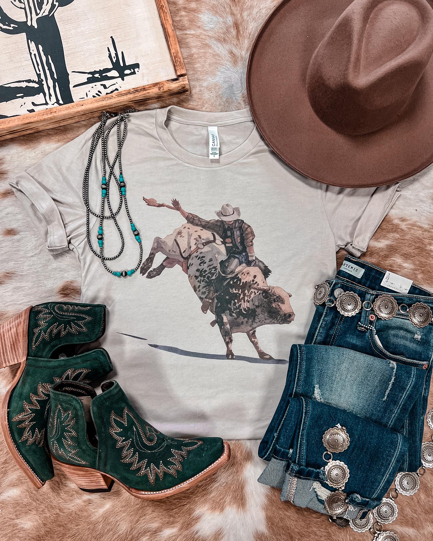 Cowboys Print Short Sleeve Top