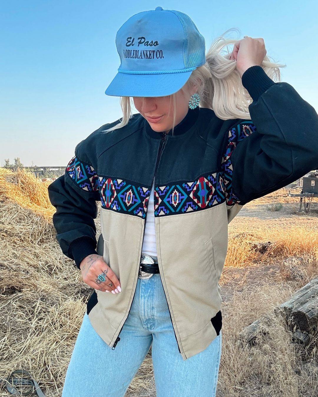 Black & Khaki Printed Aztec Coat Baseball Uniform