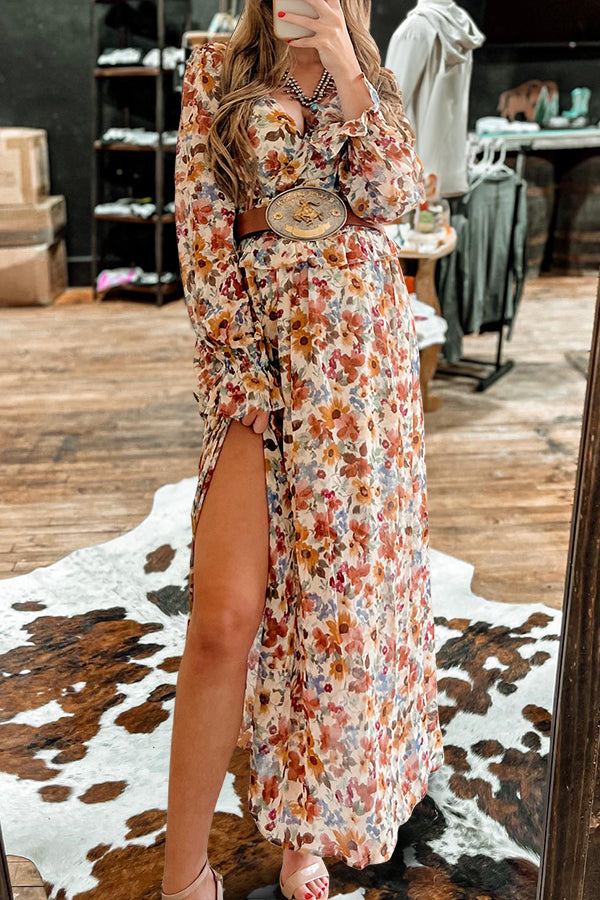 Beautiful Smocked Floral Maxi Dress