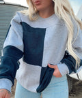 Color Block Cowboy Crew Neck Sweatshirt